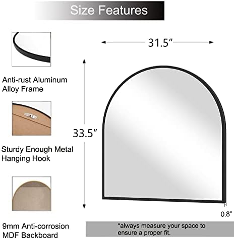 Wall Mounted Mirror, Arched Wall Mirror - Image 6