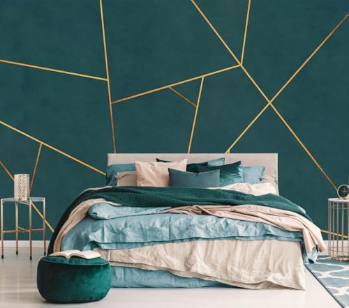 Gold Geometric Mural Wallpaper Peel and Stick - Image 3