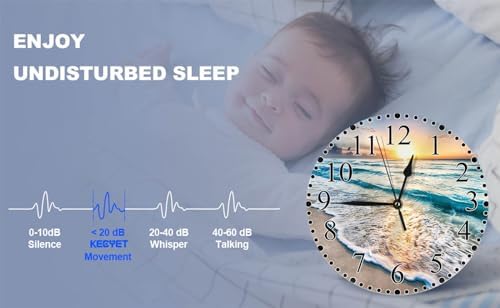 Seaside Wave Wall Clock 10 Inch Battery Operated Ocean Tropical Beach Sunset - Image 6