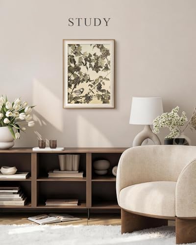 VIYYIEA Framed Vintage Bird Branch Wall Art - Image 2