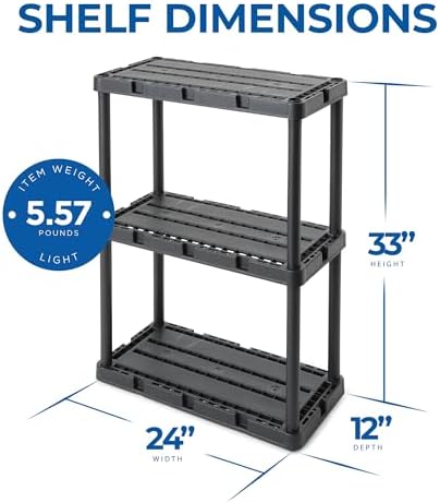 Gracious Living Knect-A-Shelf 3-Shelf Light-Duty Storage - Image 3