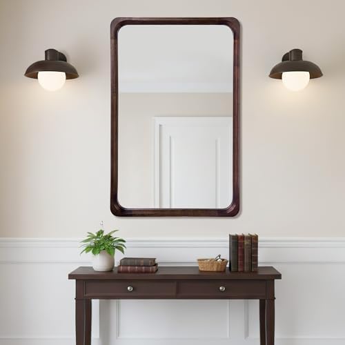 Black Walnut Wood Rustic Bathroom Mirror 26 x 40 Inch - Image 7