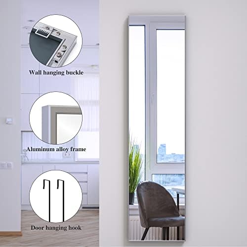 ANYHI 47"x12" Full Length Mirror Over the Door Hang or Wall Mounted - Image 4