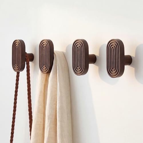 Novabright 4 Pcs Boho Wall Hooks Wooden Coat Hook, Walnut Wood by Unknown
