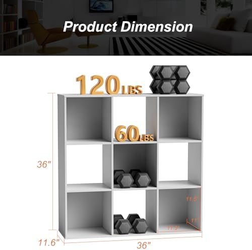 Sweetcrispy 9 Cube Storage Organizer, Stackable Modular Bookcase Shelf - Image 3