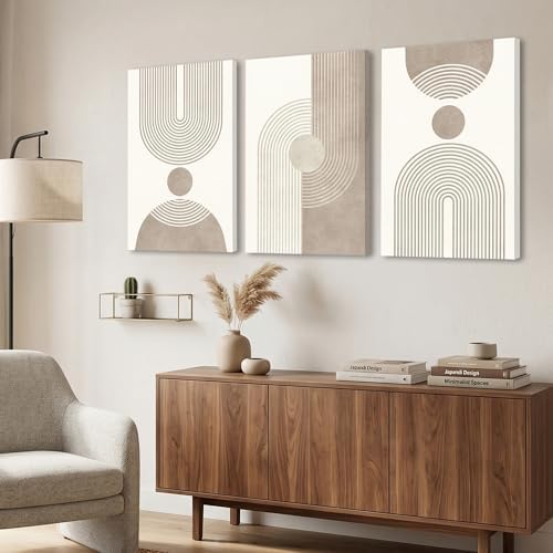 EJPFOGV Triptych Abstract Geometric Wrapped Canvas Wall Art 20x30 inches x3 - Image 3