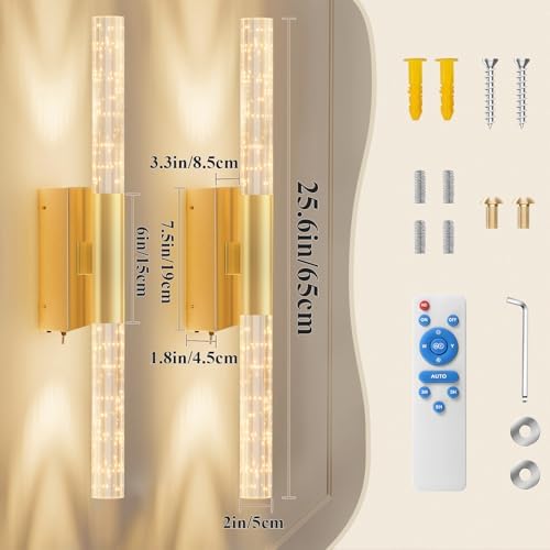 camuucci Battery Operated Wall Sconces Set of 2, Rechargeable Wall Lights - Image 4