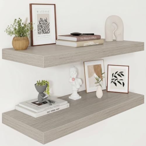 Vivelove 12 Deep Floating Shelves 30x12” Set of 2 by VIVELOVE