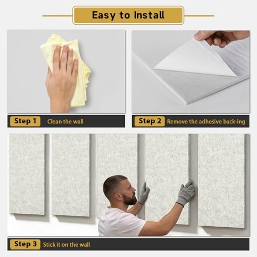 6 PCS Acoustic Panels, 47.2" x 23.6" Self-Adhesive Soundproof Wall Panels - Image 6