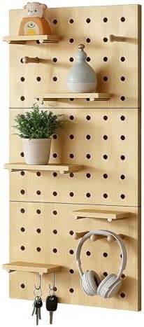 HJZALMI Wood Pegboard Combination Kit, 23.6"x47.2"x0.6" by HJZALMI