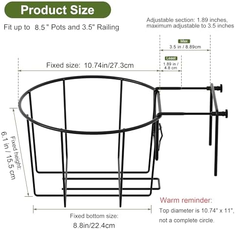 TQVAI Adjustable Hanging Railing Planter - Image 3