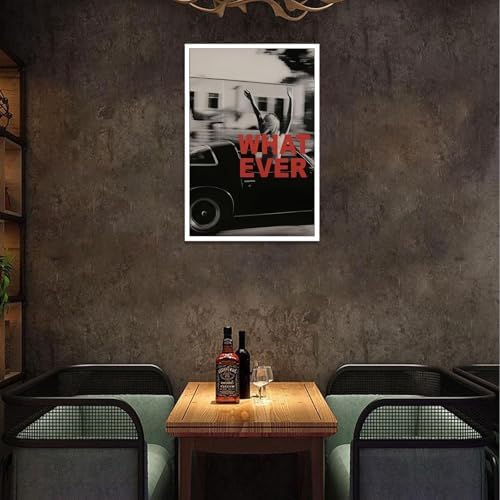 Vintage Black And White Canvas Poster Both Hand Out Of Car Window Woman Wall - Image 5