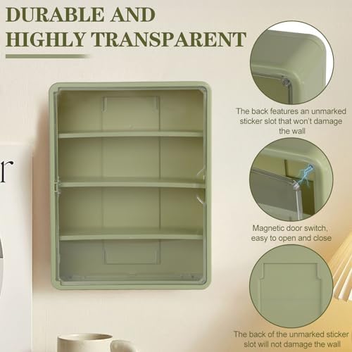 4-Tier Clear Display Case for Figures, Wall-Mounted Display Box - Image 3