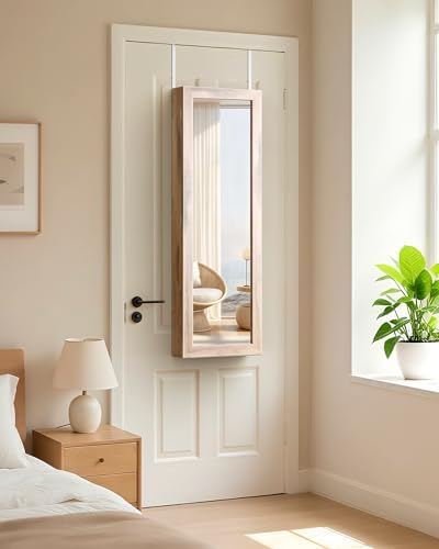 Nicetree 6 LEDs Jewelry Armoire, Hanging Mirror Jewelry Cabinet - Image 5