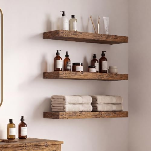 16inch Floating Shelves for Bathroom, 6.7" Deep Wall Shelves - Image 4