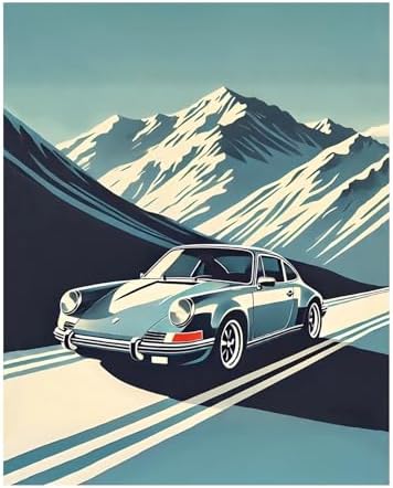 InkFlow Posters Vintage Sports Car Canvas Poster by InkFlowPosters