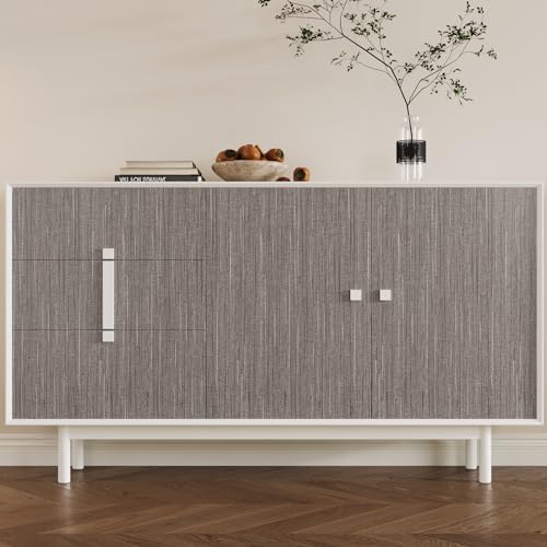 VaryPaper 15.7''x78.7'' Silver Brown Grasscloth Textured Wallpaper Peel and - Image 2