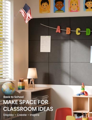 Fluxynara Felt Bulletin Board & Cork Board Alternative, Charcoal Gray - Image 4