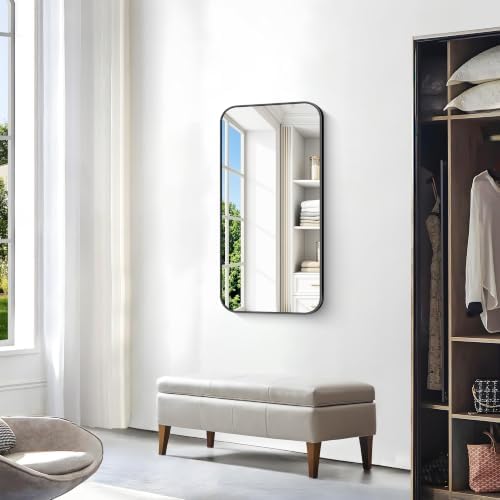 BONEWEI 20x36 inch Bathroom Mirror, Wall Mounted Bathroom Frame Vanity Mirror - Image 5