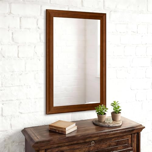 Rustic Wood Wall Mirror for Bathroom, Rectangle 24 x 36 inch Vanity Mirrors - Image 4
