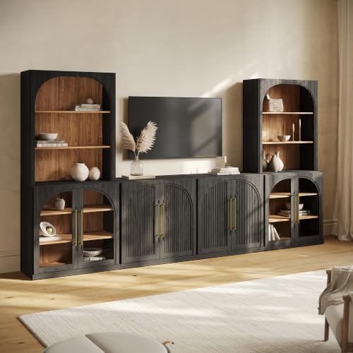 BELLEZE Jagger 130" Wall Unit 5-Piece Modular TV Stand by BELLEZE