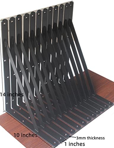 24 Pack L14 x H 10" Black Heavy Duty Shelf Brackets - Image 2