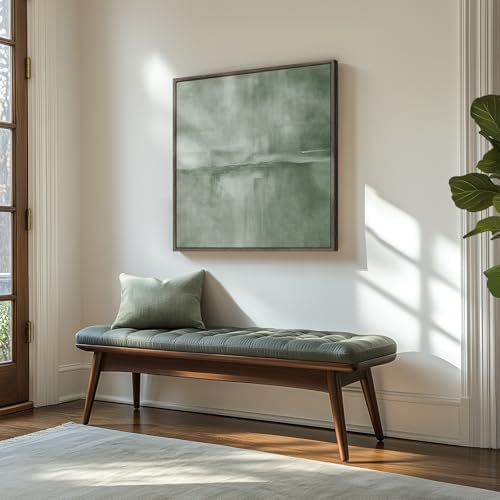 Framed Modern Green Abstract Wall Art Decor - Image 2