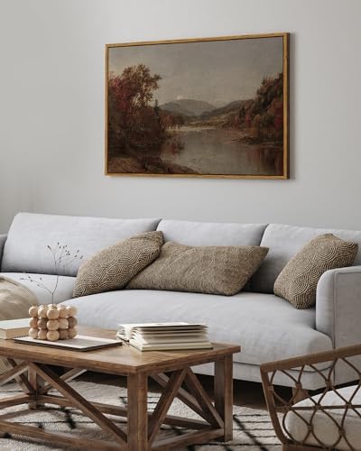 ARPEOTCY Vintage Framed Canvas Wall Art, 24×36 Inch, Fall Landscape Large Wall - Image 4