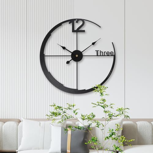 Large Wall Clock, Decorative Modern Wall Clock Round Silent Non-Ticking Battery - Image 6