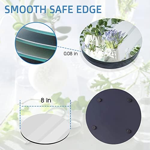 VASUHOME 8" Round Mirror Plates, Glass Circle Mirror Centerpieces - Image 4