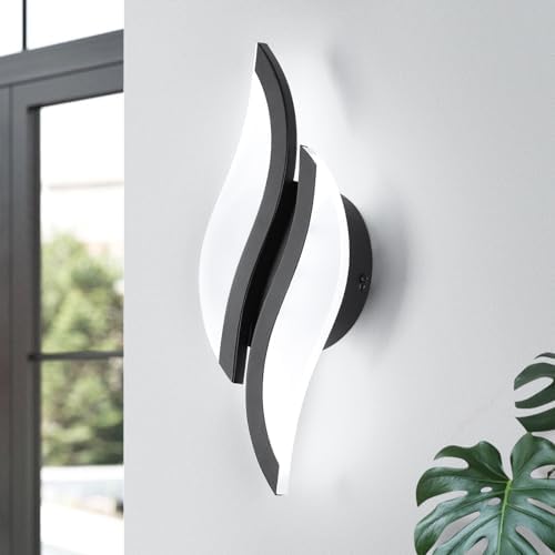 CANEOE Modern LED Wall Sconce 6000K Black Indoor Wall Light Fixtures Acrylic by CANEOE