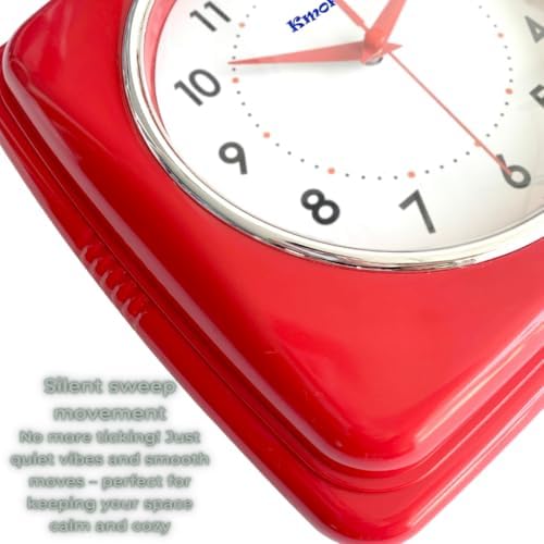 9" Retro Square Wall Clock - Image 3