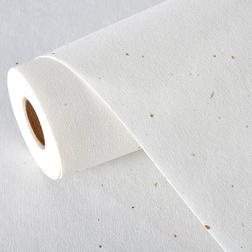 Matte White Grasscloth Textured Wallpaper Natural&Neutral&Handmade Style Thick by MAIMAIS