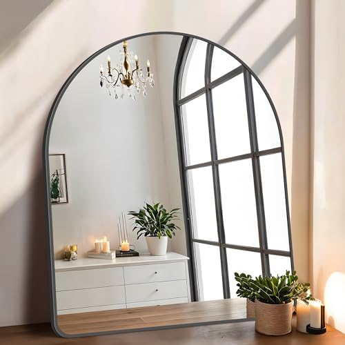 FORBATH Arched Mirror 40x32 Inch, Hanging or Leaning Against Wall by AvaMalis