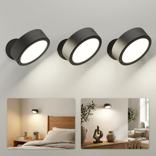 EZVALO LED Wall Mounted Light, 3000mAh Rechargeable Cordless Wall Sconce by EZVALO