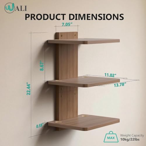 WALI 3 Tier Floating TV Wall Shelf - Image 2