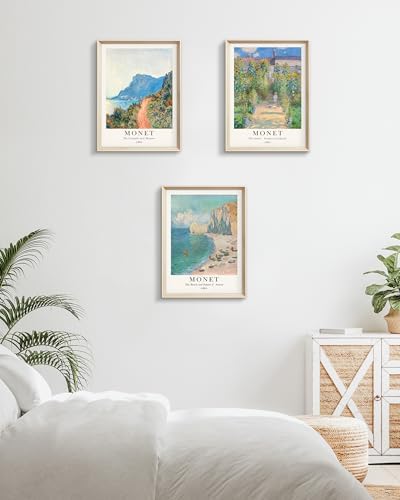 HesenDot Framed Wall Art, Claude Monet Landscape Canvas Prints Set - Image 5