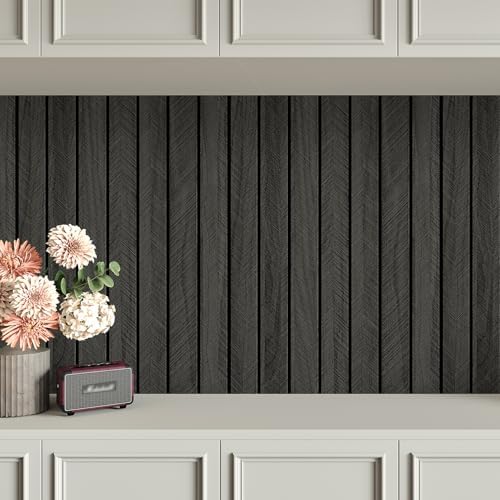 Black Wood Panels for Wall Self Adhesive Wood Slat Wall Panel 11.8"x196" - Image 5