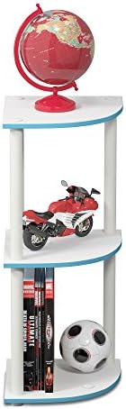 Furinno TURN-N-TUBE Corner Shelf, 3-Tier Corner Bookshelf, Display Storage - Image 4