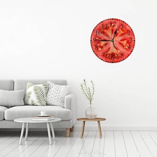 Tomato Wall Clock 10 Inch Battery Operated Tomato Slice Fresh Fruit Vegetable - Image 5