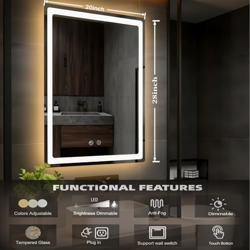 LTFUUAI 20"X28" LED Bathroom Mirror - Image 2
