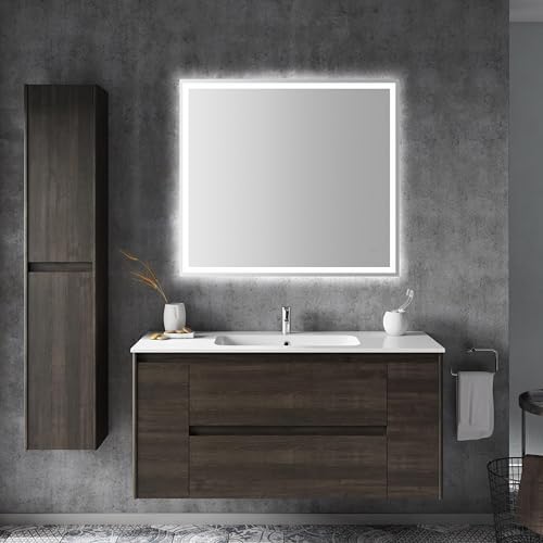 JONATHAN Y Pax LED Bathroom Vanity Mirror 40" x 36" Front Backlit - Image 2