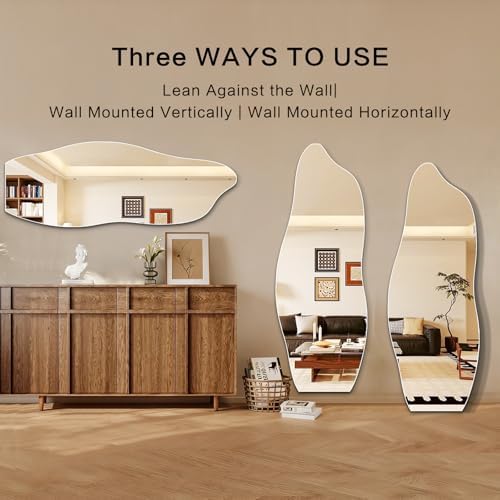 Niccy Wavy Full Length Mirror, Irregular Wall-Mounted Mirror - Image 5