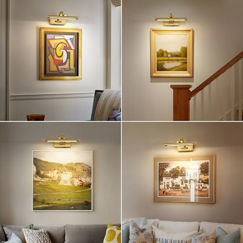 DESOOP Wireless Picture Lights for Wall Rechargeable Brass Gallery Lights - Image 6