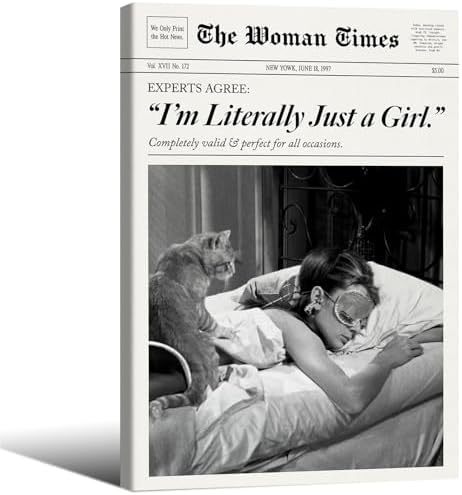 Trendy Newspaper Wall Art 12x18in Wooden Framed Fashion Black and White Decor by Unknown
