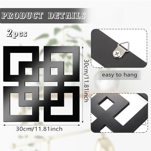 Weysat 2 Pieces Silver Mirrored Wall Decor 11.8 x 11.8 - Image 3