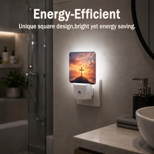 Cross Sunset Night Light, Dusk to Dawn Nightlights Plug into Wall - Image 5