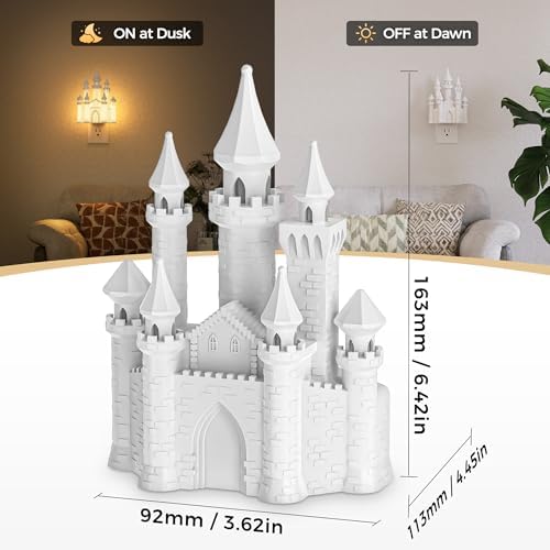 DORESshop Night Lights Plug into Wall, 3D Printed Castle Night Light - Image 4