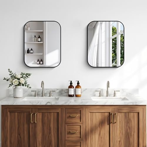 BONEWEI 16x20 inch Bathroom Mirror, Wall Mounted Bathroom Frame Vanity Mirror - Image 5