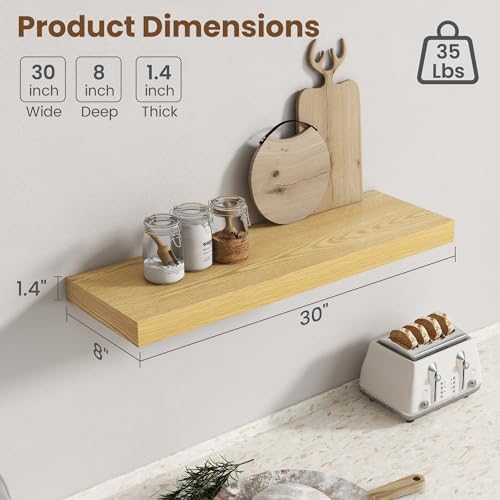 30 Inch Floating shelves for Wall, 8 Inch Deep, Invisible Brackets - Image 3